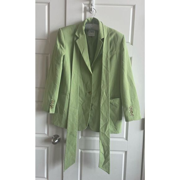 ZARA LIME BLAZER W/ MULTIWAY BELT - Picture 2 of 6
